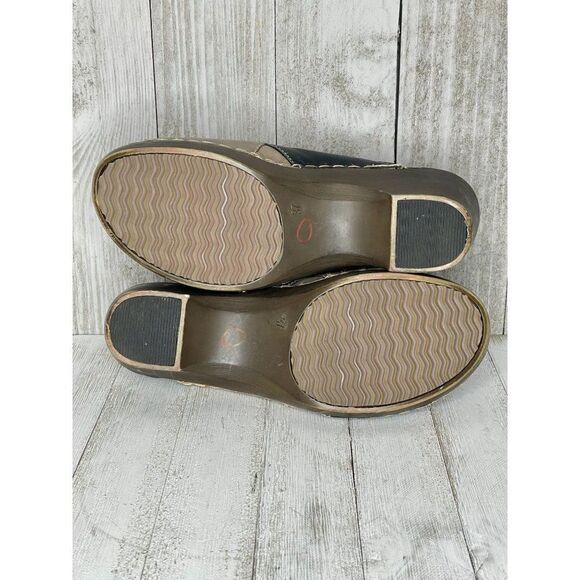 Vintage Spring Step Leather Two Tone Patchwork Clogs Size 37 - Picture 6 of 11